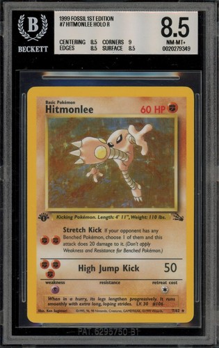 Hitmonlee (1st Edition) graded BGS 8.5 for sale on eBay