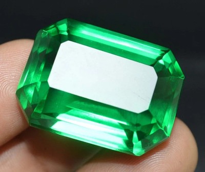 4 Ct Emerald Cut Peridot Green Simulated Loose Gemstone   Perfect Gift