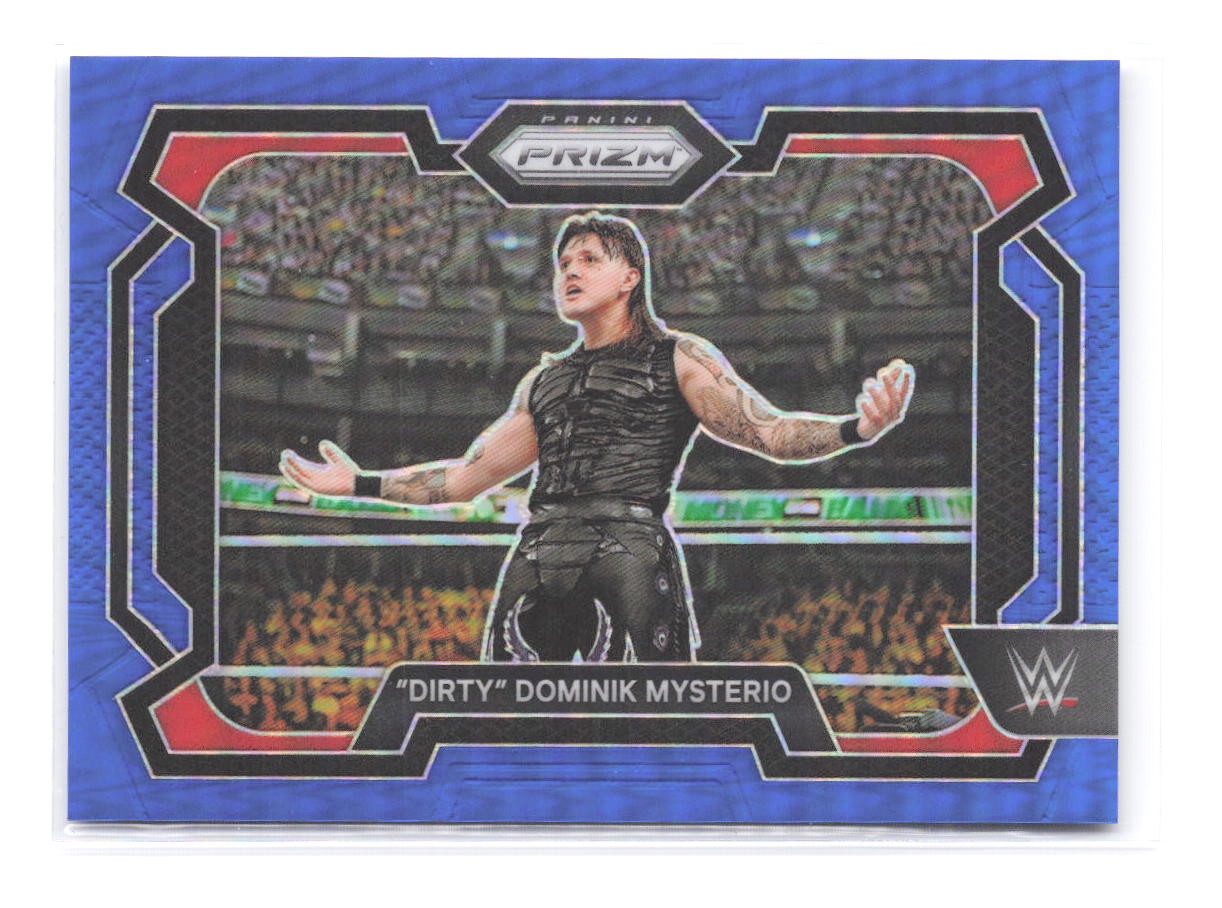 2024 Panini Prizm WWE "Dirty" Dominik Mysterio #/199 Blue Prizm Parallel SP 4