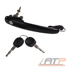 TÜRGRIFF TÜR GRIFF VORNE LINKS+RECHTS PASSEND+SCHLÜSSEL+SCHLOSS FÜR VW POLO 6N1