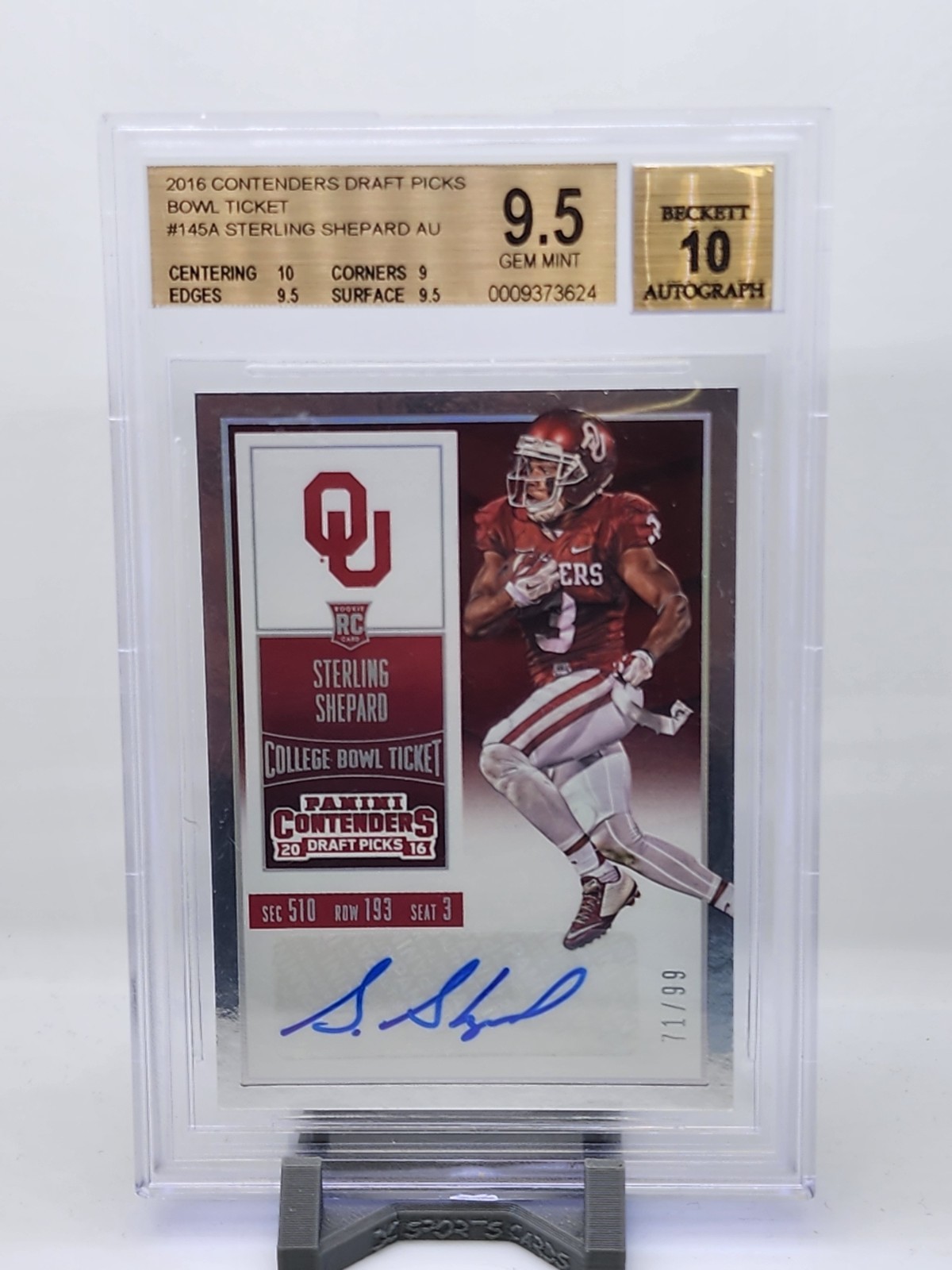 Panini 2016 Contenders Draft Picks Sterling Shepard Rookie Auto /99 Oklahoma