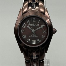 Armitron Now 75/2439B Women Watch 24mm Brown Dial Brown Date New Battery 7.25"