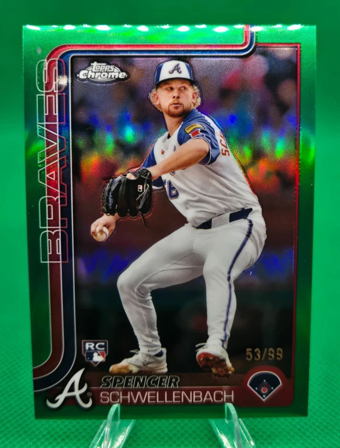 2025 Topps Chrome Spencer Schwellenbach RC 53/99 Green Refractor #203