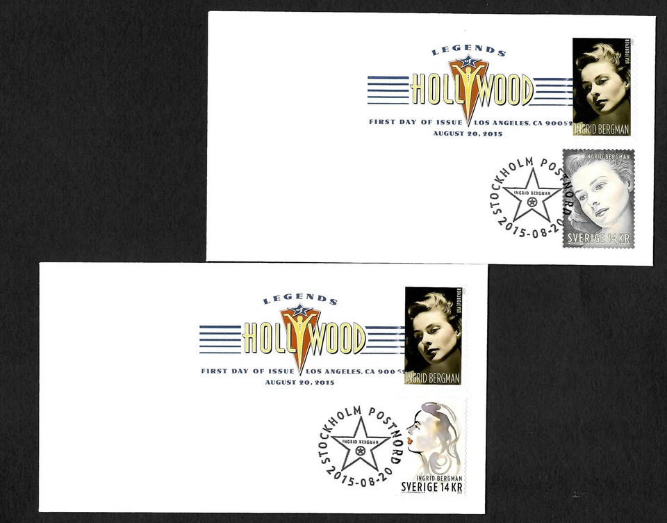USA 2015: Legends of Hollywood, Ingrid Bermann, FDC, colored cancel - Bild 1 von 1