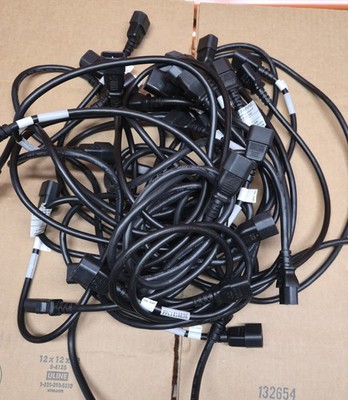 Bulk Lot of 25 IEC320 C13 to C14 Power Extension Jumper Cords PDU UPS 10A 250V