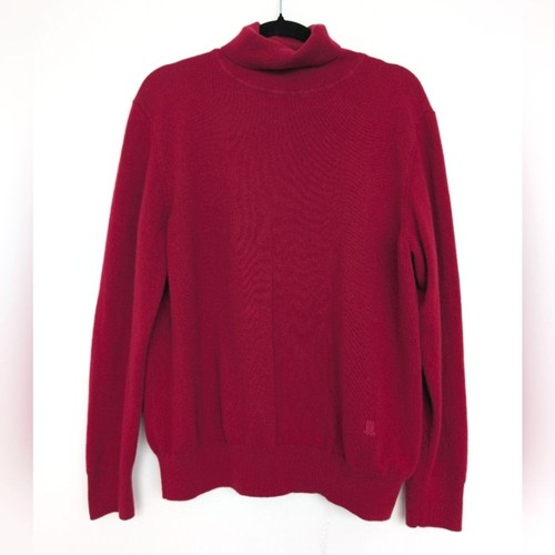 Lanvin, Maglione Girocollo Vintage Collezione Lanvin 100% Cashmere Rosso Tg L Designer