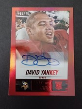 David Yankey 2014 Score Hot Rookies Red Auto #360 - 55/75 - Vikings, Stanford
