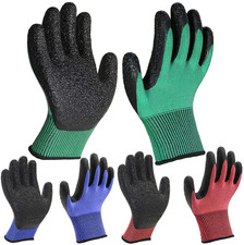 3 Pairs Colourful Gardening Work Gloves Superior Grip Coating Comfortable Breath