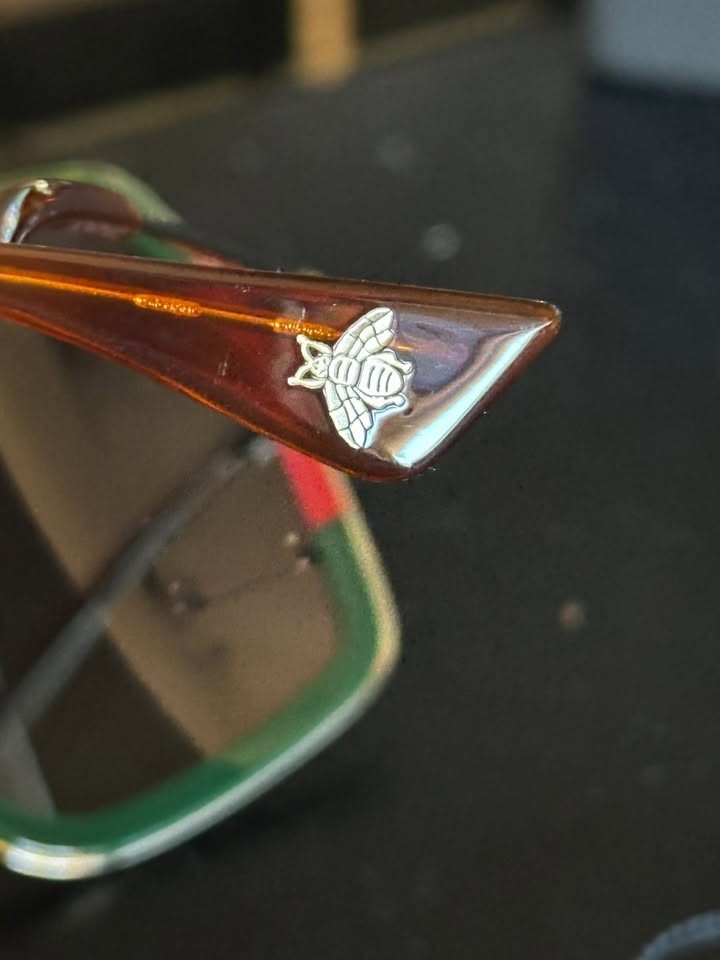 Gucci GG0178S 007 Oversize Clear Green Red Square Frame Women