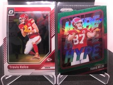 Travis Kelce x2 card lot Optic Base Prizm Green Hype Taylor Swift Chiefs