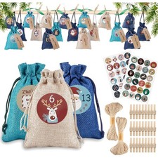 Adventskalender, Jutesäckchen, Weihnachtskalender, Wiederverwendbar, DIY