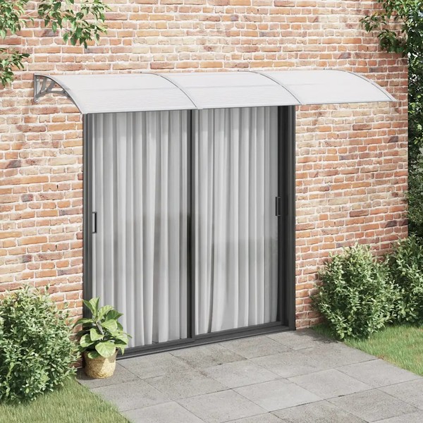 TüRvordach Grau 300X100 Cm Polycarbonat ÜBerdachung Hauseingang-image