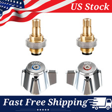 Commercial Sink Faucet Knob Handles Stem Valves - Replacement Pair