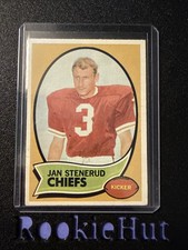 1970 TOPPS JAN STENERUD #25 KANSAS CITY CHIEFS FOOTBALL ROOKIE CARD RC Rh3. rookie card picture
