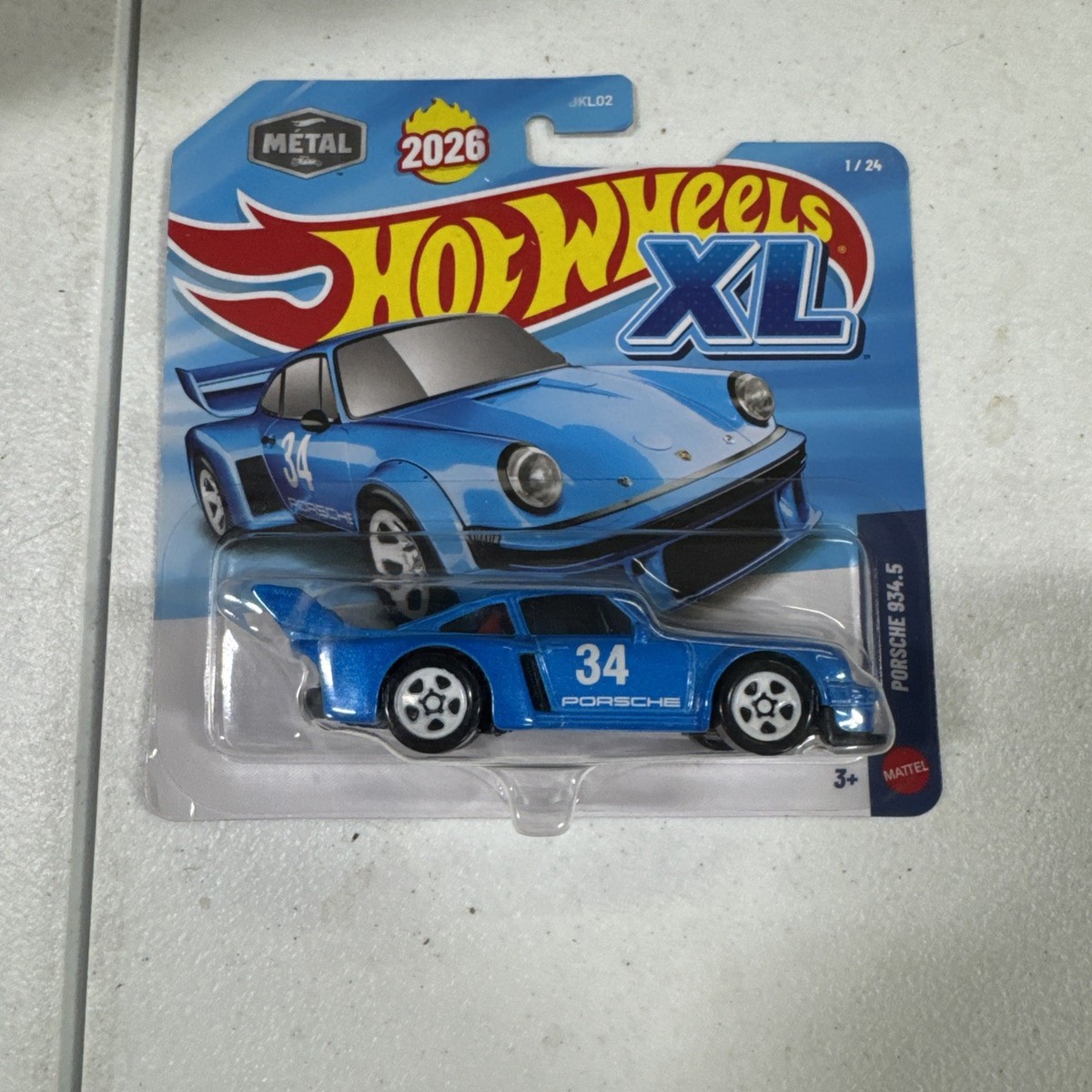 New 2026 Hit Wheels XL Porsche 934.5 Sky Blue 1:43 Scale Metal