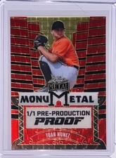 2023 Leaf Metal Juan Nunez MonuMetal Super Prismatic Gold Red Proof 1/1