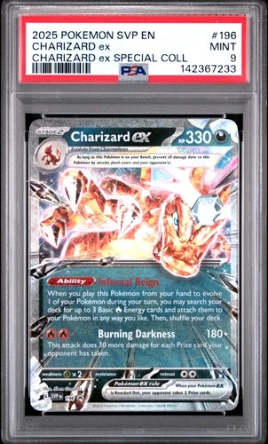2025 POKEMON SVP EN-SV BLACK STAR PROMO #196 CHARIZARD EX PSA 9