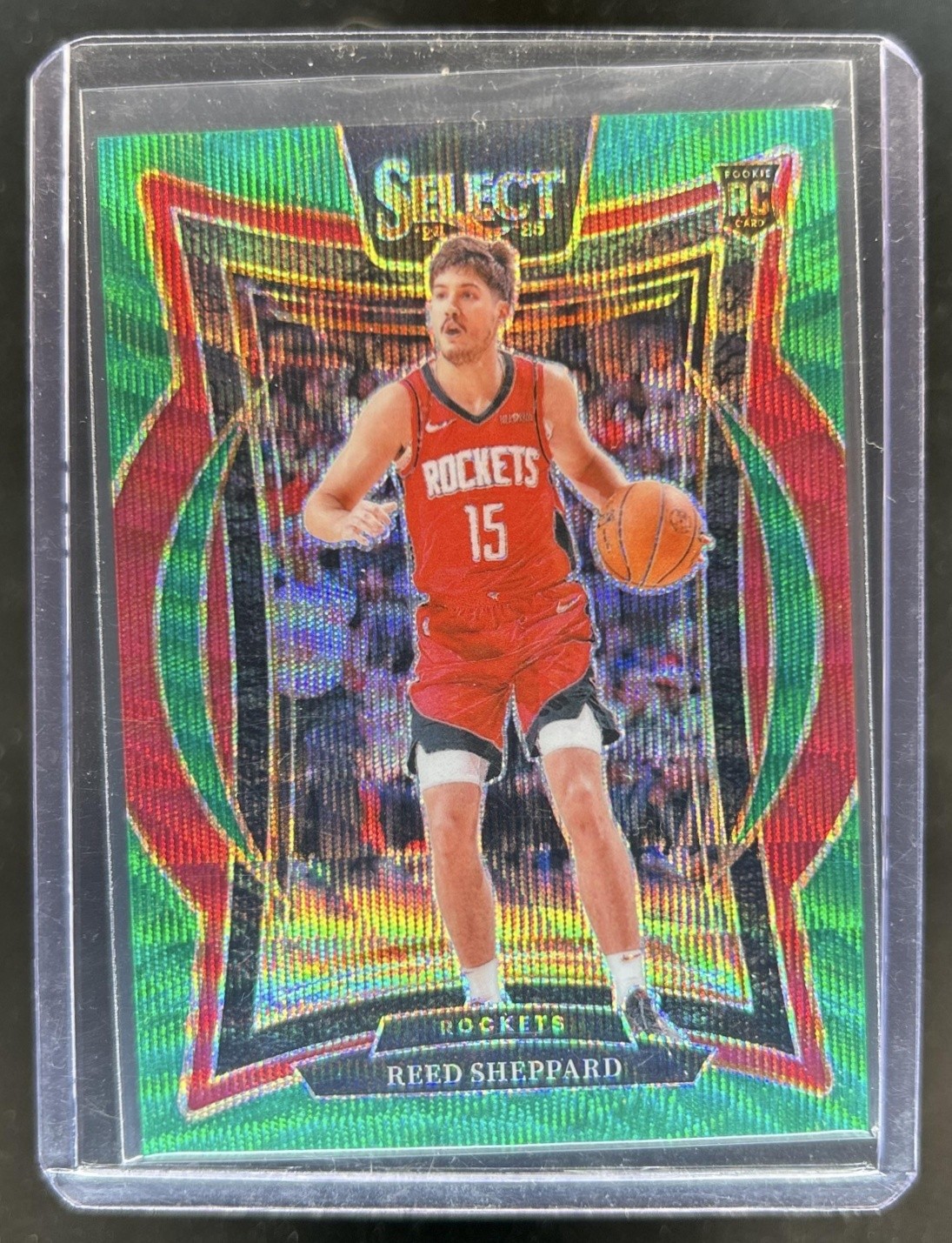 2024-25 Panini Select Reed Sheppard Concourse Green Wave Prizm RC #/50 Rockets