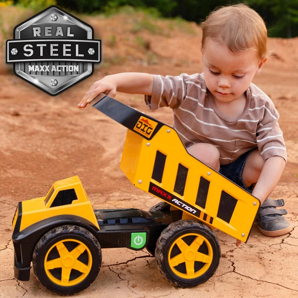 Maxx Steel Classics Mighty Dump Truck - Made with Steel & Sturdy Plastic, Yello - Image 2 of 4