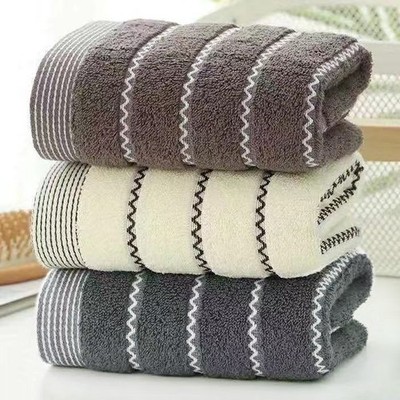 3-piece Yarn Jacquard Water Ripple Towel Set, Soft and Absorbent, Quick Drying