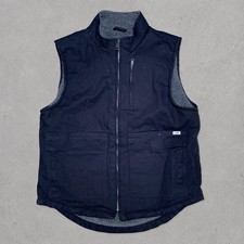 Lee Workwear Sherpa Lined Work Vest Men's M Black Full Zip Utility Canvas