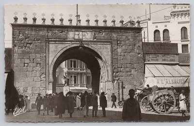 Vintage Tunis Porte de France Gate Estel RPPC Real Photo Postcard Tunisia Street