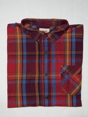 Levi s Men s Plaid Red Tab Button Up Long Sleeve Classic Fit Shirt Size Large