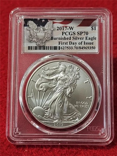 2017-W American Silver Eagle $1 Dollar ASE PCGS SP 70 BURNISHED FDI  #MF-T1329