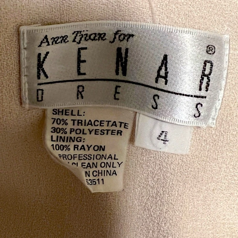 Vestido plisado vintage con botones color crema ANN TJIAN para KENAR DRESS talla 4 Foto 4 de 4