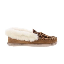 Minnetonka Alpine Sheepskin Moc 3371F Womens Brown Loafer Slippers Shoes 5
