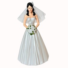 Wilton Bride Cake Topper Figurine Wedding Bridal Shower VTG Decor Black Hair