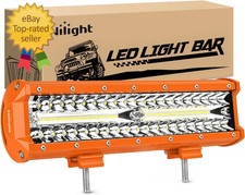 LED Light Bar 12Inch 300W Flood Spot Combo Triple Row Driving Lamp Roof Bumper