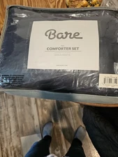 Bare Full Comforter And 2 Pillow Shams Navy Blue