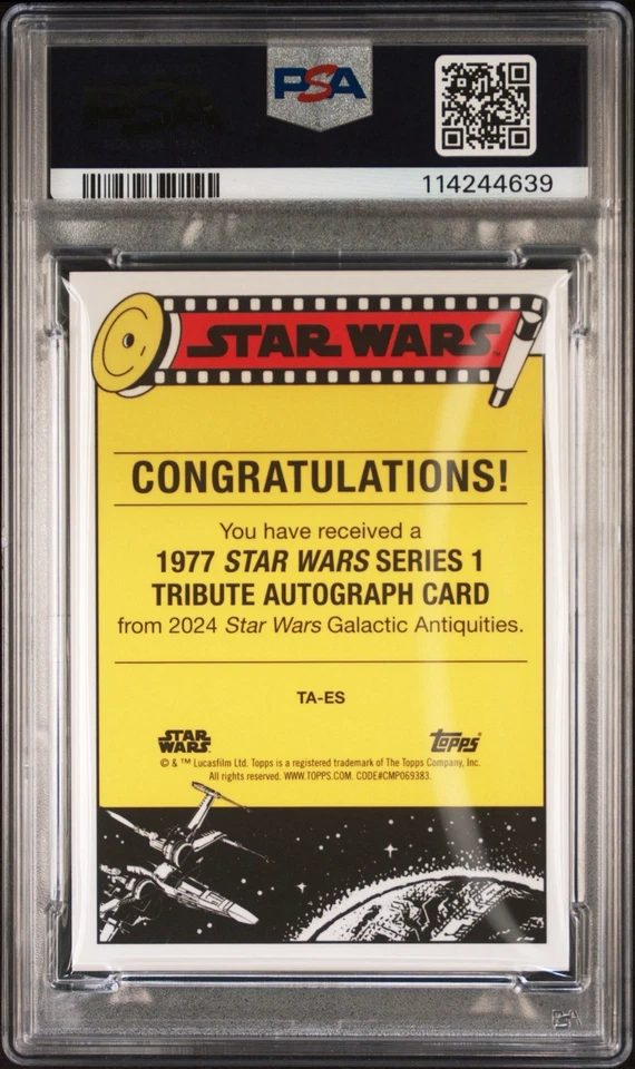 2024 Galactic Antiquities Armorer Emily Swallow 1977 Tribute /50 PSA 7 Auto 10 - Image 2 of 3