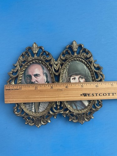 Vintage Ornate Gold Victorian Baroque Rococo Double Oval Picture Easel Frame - Picture 6 of 12