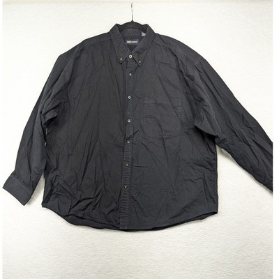 Faded Glory 2EX Button Down Shirt Harley Davidson Embroidered Back Black