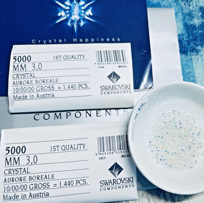 Swarovski Round Beads 5000 3mm Crystal AB 720pcs / 1440pcs Sealed Pack Austria