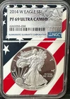 2014-W Proof $1 AMERICAN SILVER EAGLE NGC PF69UC FLAG CORE HOLDER