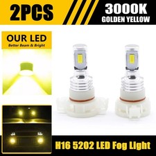2PCS H16 5202 Bright 3000K Yellow LED Bulbs For Car Truck Fog Lights Fog Lamps
