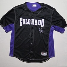 Colorado Rockies Baseball Jersey Mens Black Purple XL MLB