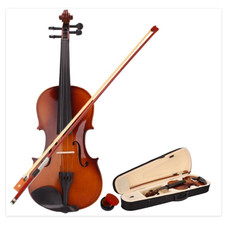 4/4 Natural Acoustic Violin Fiddle w Hard Case Bow Rosin Full Size for Beginner