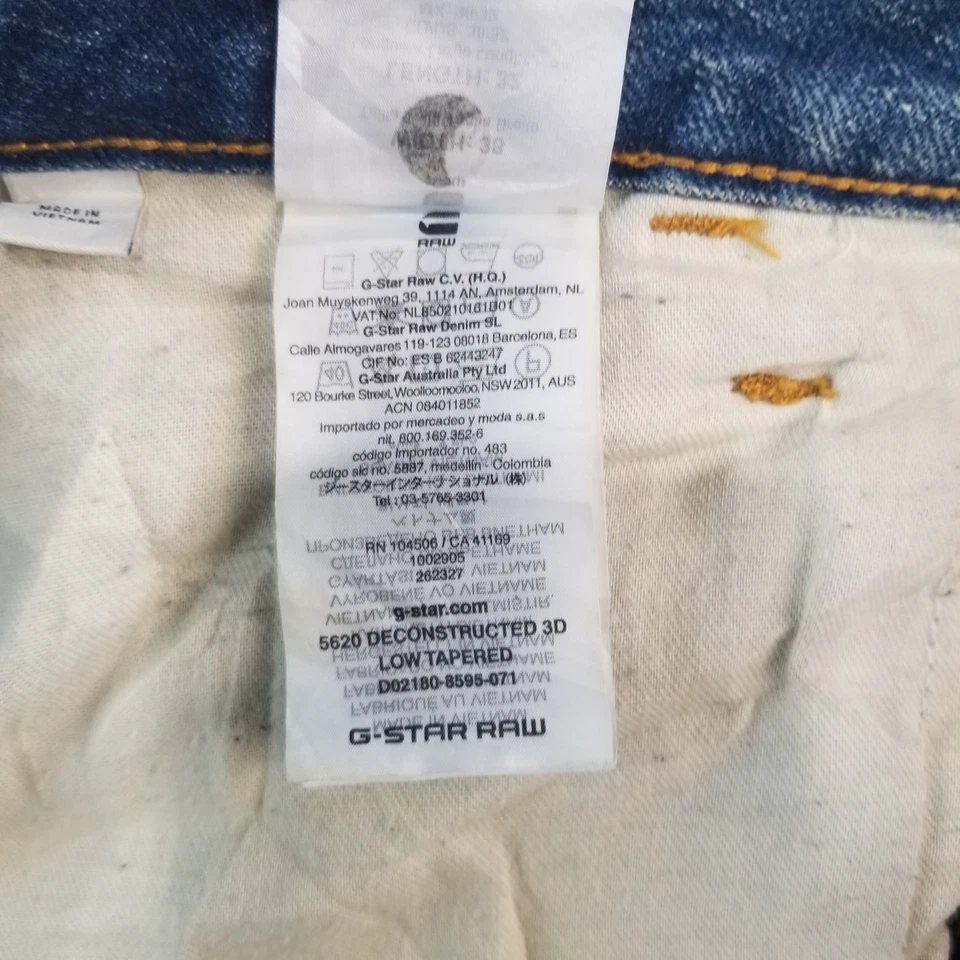 G - Star Jeans Mens Sz 38x32 Low Tapered Med Wash Normcore Workcore High Quality - Image 3 of 4