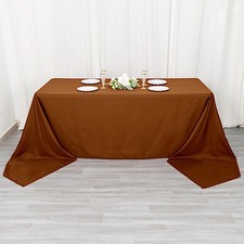 CINNAMON BROWN Polyester 90x156" Rectangle TABLECLOTHS Wedding Party Home
