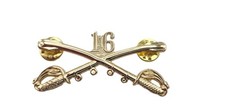 United States Army 16th Cavalry Crossed Sabers 2 -inch Lapel Pin P16191