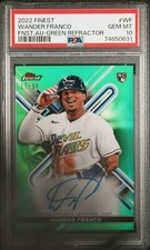 WANDER FRANCO 2022 Topps Finest #FA-WF RC Auto Green Refractor #/99 PSA 10