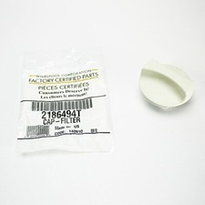   OEM Whirlpool 2186494T Refrigerator Water Filter Cap, Biscuit
