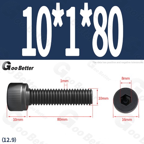 Feingewinde Zylinderschrauben 12.9 Stahl M6 M8 M10 M12 Schwarz Innensechskant - Bild 44 von 85