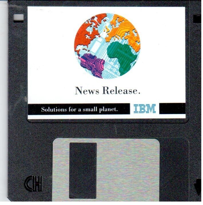 ITHistory SOFTWARE  (199X)  IBM News Release Solutions Small Planet CeBIT 3.5"