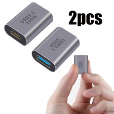 2Pc 10Gbps USB 3.1 A Female to Type C Female Converter OTG Adapter Fast Charging