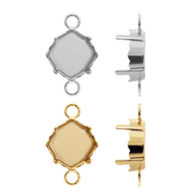 Brass Base/Connector for Embedding 4460 Magical Square Fancy Stones 8mm, 10mm